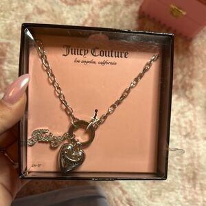 Juicy Couture Silver Heart Charm Necklace